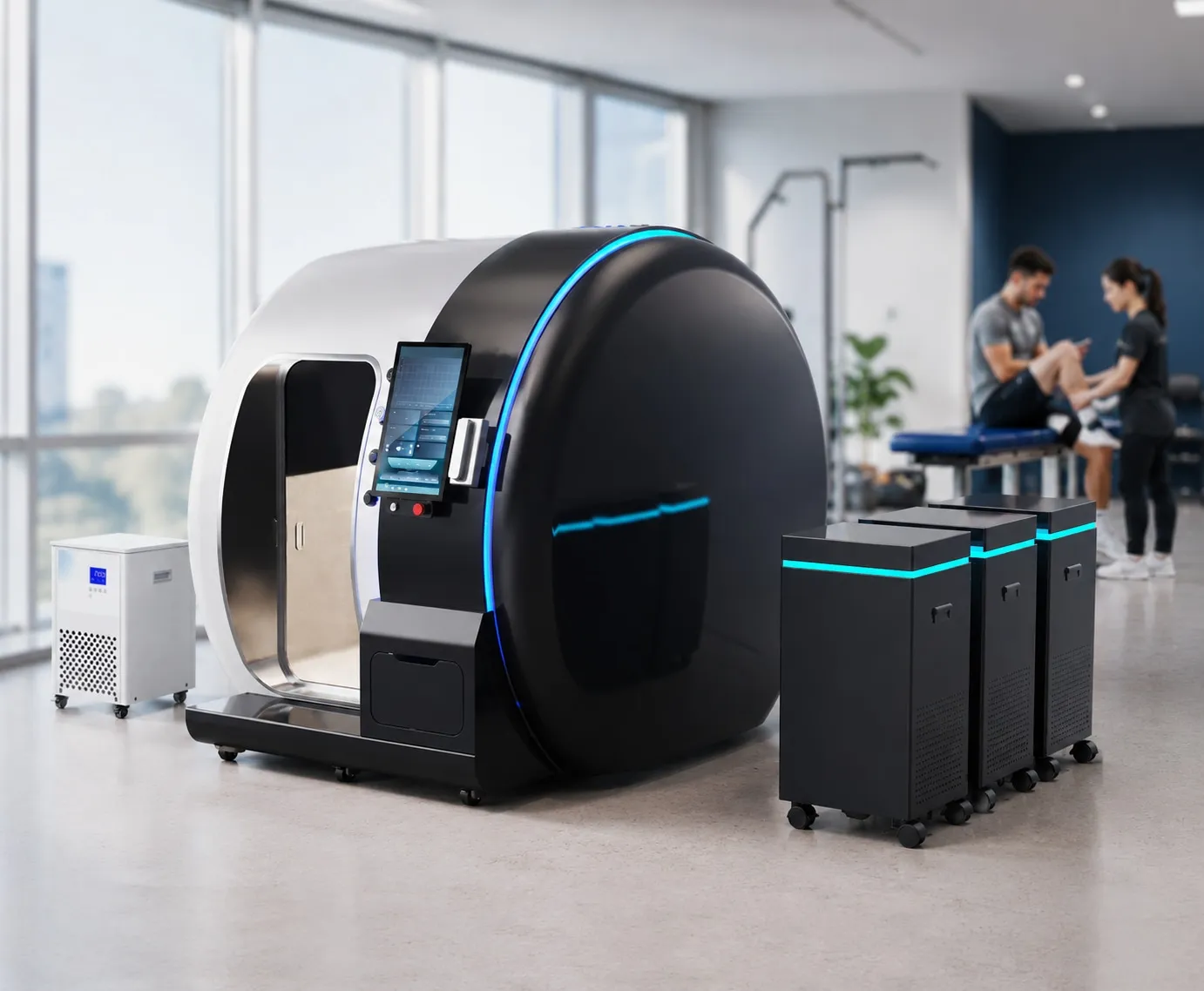 Multi-person sitting hyperbaric chamber solution
