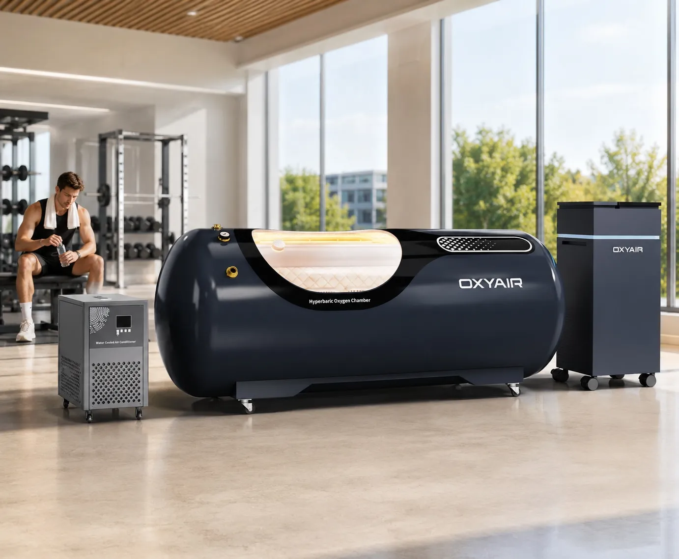 Hard-shell lie-down hyperbaric chamber solution